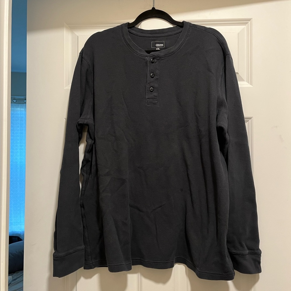Black Thermal Henley